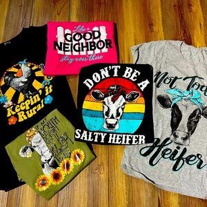 All 5 graphic tees size small
